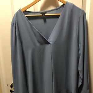 Blue V-Neck Blouse